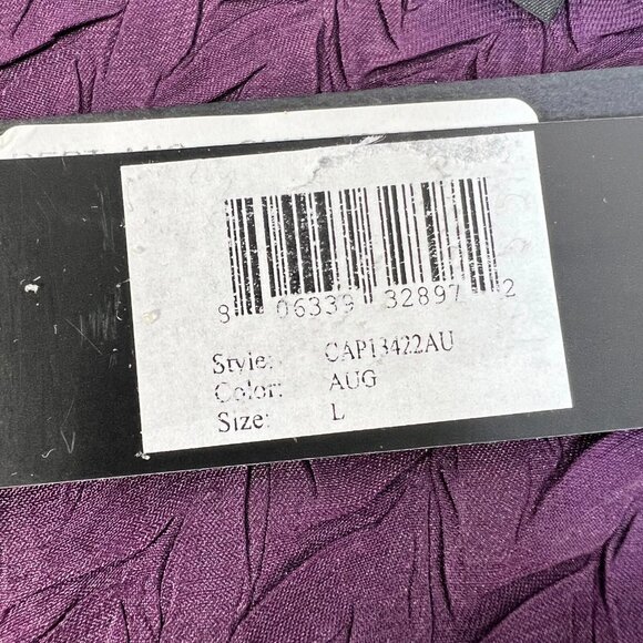 Komarov Womens Layered Purple V-Neck Tiered Chiffon Fit & Flare Dress Size L - Picture 8 of 16